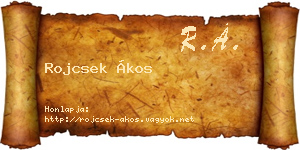 Rojcsek Ákos névjegykártya
